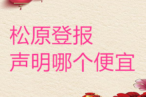 松原登報(bào)聲明哪個(gè)便宜