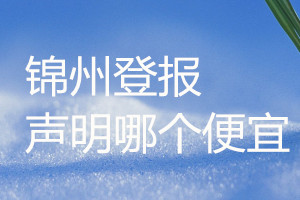 錦州登報聲明哪個便宜