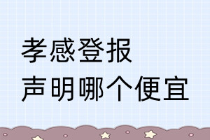 孝感登報聲明哪個便宜