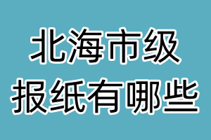 北海市級(jí)報(bào)紙有哪些